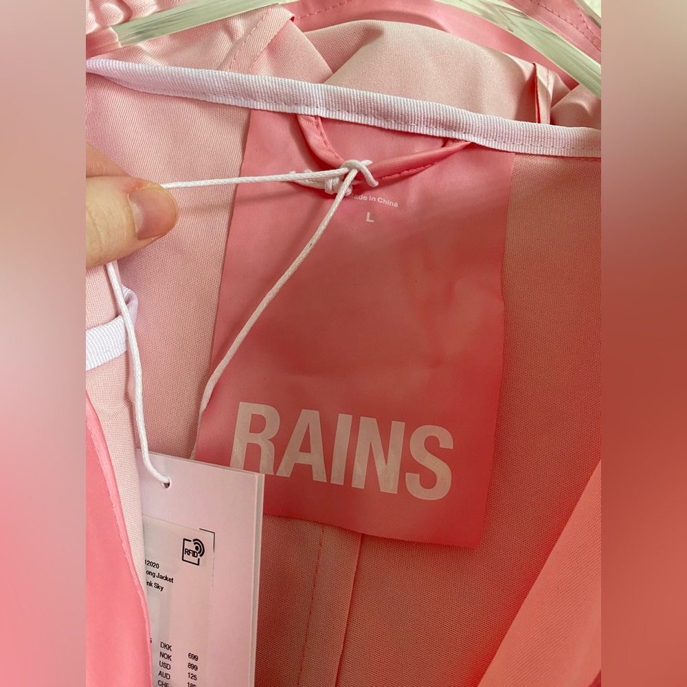Rains Long Jacket Pink Sky - Picture 4 of 7
